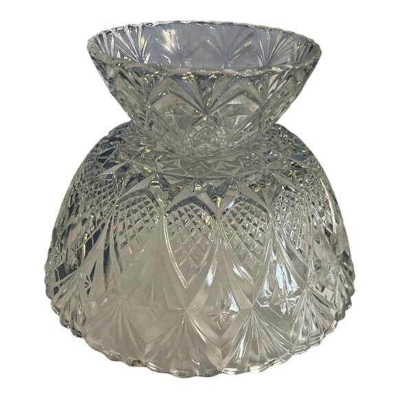 Vintage Pressed Glass Pedestal Compote Bowl – Made in France – Pineapple Diamond - Picture 2 of 5